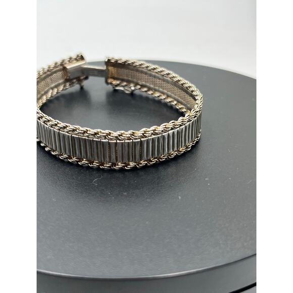 Milor Italy 925 Sterling Silver Rope Chain Elegant Bracelet 7.5" 25g, 13mm Wide - Picture 4 of 16